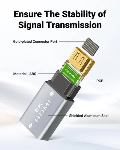 Vista 5 de VCELINK Acoplador HDMI 8K, adaptador de extensión HDMI 2.1 hembra a hembra