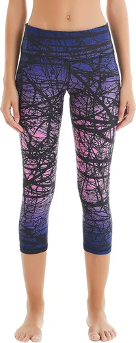 Vista 4 de COOLOMG Pantalones de yoga para mujer, mallas capri para correr, leggings de tiro bajo, entrenamiento, gimnasio con bolsillos ocultos