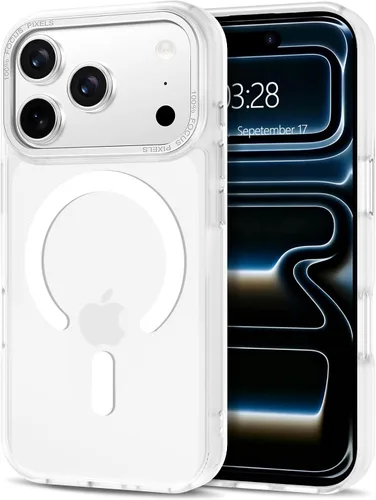 Vista 111 de Anuck - Funda magnética para iPhone 11 compatible con MagSafe, carcasa trasera mate translúcida dura, borde de TPU, delgada, resistente a impactos