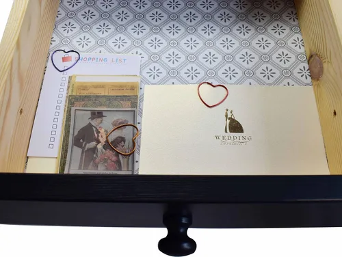 Vista 7 de Clips de papel de corazón morado (50 unidades), regalos de agradecimiento al maestro del día de la madre Package in a metal box, heart shaped