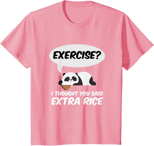 Vista 91 de ¿Ejercicio? I Thought You Said Extra Rice Panda Gift T-Shirt, Negro, S
