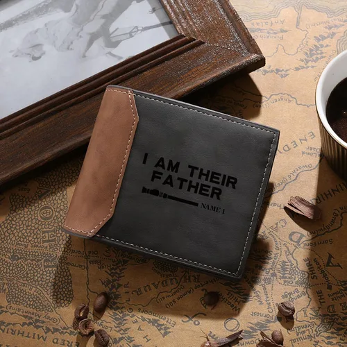 Vista 4 de Billetera personalizada para hombre, carteras con fotos personalizadas, billetera de viaje grabada para hombre, regalo del día del padre, regalo