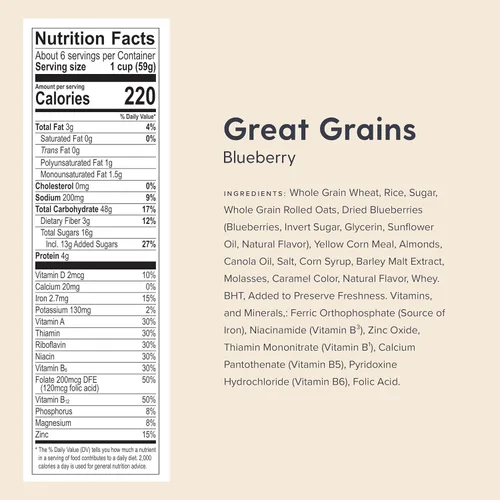 Vista 2 de Post Great Grains - Cereal matutino de arándanos, caja de 13.5 onzas (paquete de 2)