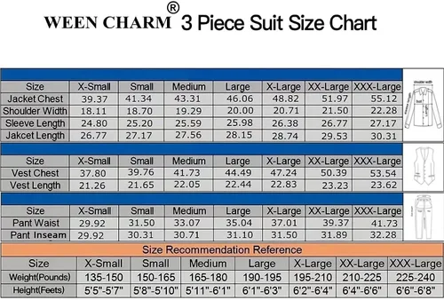 Vista 3 de WEEN CHARM - Traje de 2 botones para hombre (3 piezas)