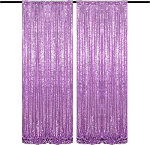 Vista 46 de Cortinas de Fondo de Lentejuelas Negras Cortinas Brillantes con Purpurina 2FTx8FT 2 Paneles para Decoraciones de Bodas Fiestas de Cumpleaños