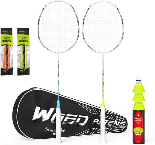 Vista 7 de Raquetas de bádminton profesionales de fibra de carbono para patios traseros y gimnasio