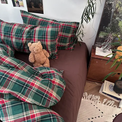 Vista 376 de mixinni Juego de funda de edredón vintage a rayas, tamaño twin, juego de ropa de cama de 3 piezas, 100% algodón lavado, suave y transpirable, funda