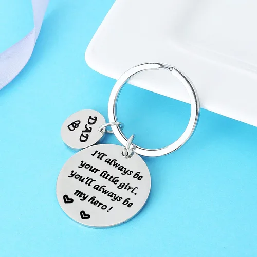 Vista 3 de Nimteve Regalos para papá de hijo, hija, papá, llavero para padre, etiquetas para papá, joyería para el día del padre, cumpleaños, Llavero Hero Dad