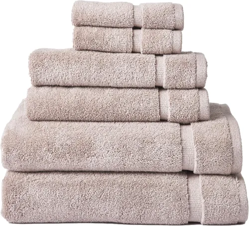 Vista 12 de Splendid Home - Juego de 6 toallas de baño de gran tamaño de 100% algodón, súper suaves, ligeras y duraderas, incluye 2 toallas de baño, 2 toallas