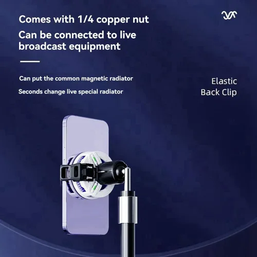 Vista 4 de P5 Universal Teléfono Móvil Enfriador Back Clip Ajustable Elástico Back Clip Compatible con Varios Disipadores de Calor Magnéticos