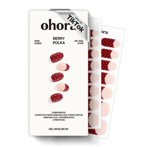 Vista 21 de ohora Tiras de uñas de gel semicuradas Rojo, Sólido N Addict N Adicto