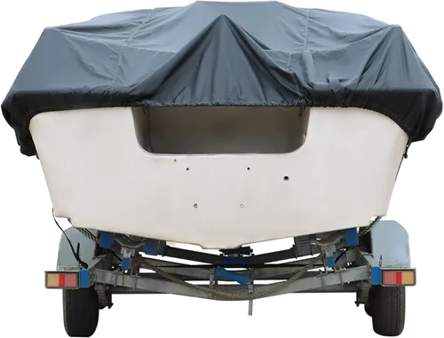 Vista 3 de Heavy Duty 210D - Cubierta para lancha de pesca remolcable V-Hull Tri-Hull Runabouts 11-22ft Negro