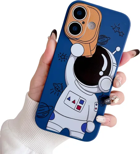 Vista 47 de Yonds Queen para iPhone 7 Plus / 8 Plus, linda funda con diseño de astronauta de dibujos animados, elegante parachoques de TPU suave, protectora