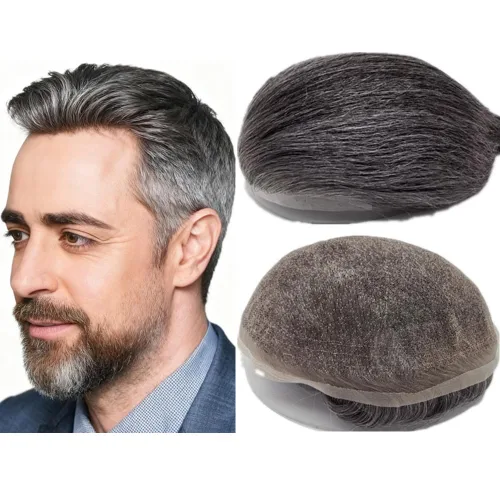 Vista 9 de N.L.W. Sistema de reemplazo de cabello para hombre NLW pelo humano toupee para hombres con encaje HD suave fino Super Swiss 10x8 tamaño base pelos