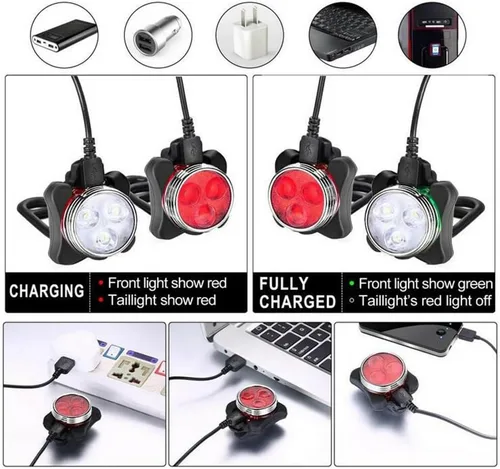 Vista 5 de SCRUBY 3 Led Ciclismo Luz Trasera con USB Recargable Bicicleta Clip Luz Luz Luz Bicicleta Accesorios