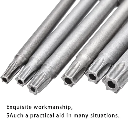 Vista 7 de 11PCS Torx Cabeza Destornillador Broca 1/4 pulgada Hex Shank S2 Acero 2.953 in Longitud Magnética Seguridad Destornillador Set T6-T40 Estrella