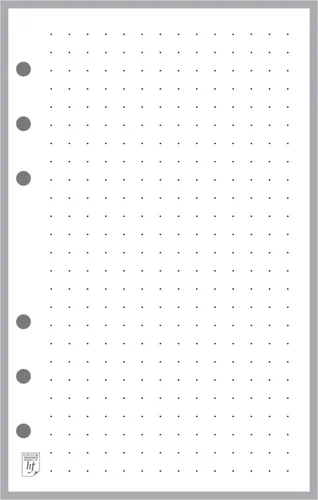 Vista 8 de Reposición de papel con cuadrícula de puntos de tamaño compacto (0,10"), dimensionado y perforado para cuadernos Franklin Covey Compact y otros