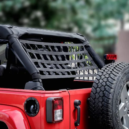 Vista 3 de Hamaca de red de malla para techo para Jeep Wrangler YJ TJ JK JKU JL JLU JT y Gladiator JT Accesorios 1987-2024 (Negro)