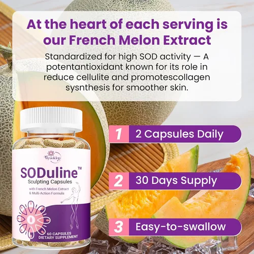 Vista 8 de Suplemento anticelulítico, cápsulas escultoras SODuline™ + SOD de melón francés with Phyto Beadlets, Cellulite Reduces, Cellulite Remover for