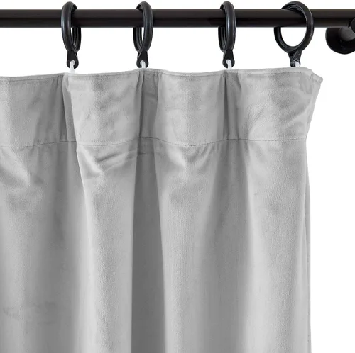 Vista 106 de cololeaf Panel de cortinas opacas de terciopelo con forro para cine en casa, cortina de ganchos planos para barra transversal o pista, 100 pulgadas