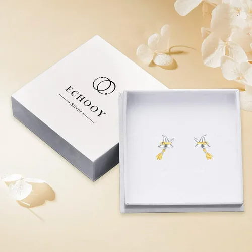 Vista 7 de Eye Earrings 925 Sterling Silver CatWitch HatDemonDragon Stud Earrings for Women Girls