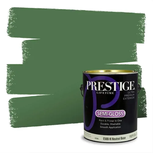 Vista 274 de Prestige Paints - Pintura exterior e imprimación en uno, 1 galón, plano, compatibilidad comparable con el color menta «Whipped Mint» de Behr