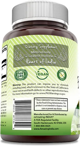 Vista 2 de Amazing India Suplemento de bromelina 500 mg por porción 120 tabletas Sin OMG Sin OMG Fabricado en Estados Unidos