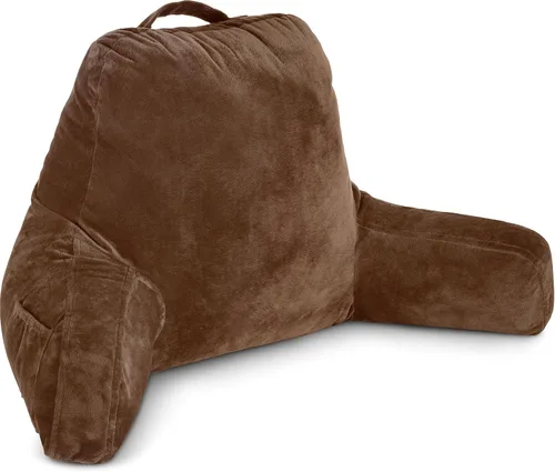 Vista 45 de Almohada Husband Mediana Negra, Respaldo para Niños, Adolescentes, Adultos Pequeños – Almohada de Lectura con Brazos, Altura Ajustable, Espuma