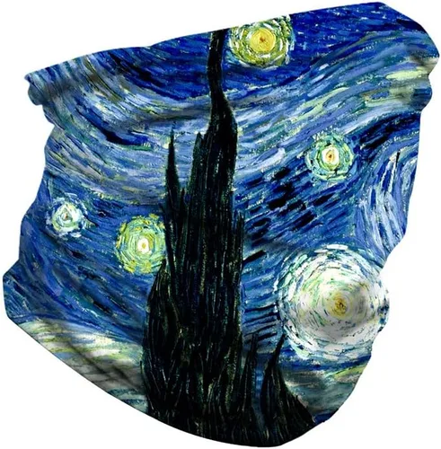 Vista 2 de GLUDEAR Bandanas sin costuras para el cuello, bufanda, diadema, bufanda, calentador de cuello al aire libre, Estilo 1-van Gogh