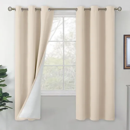 Vista 49 de BGment - Cortinas blackout blancas para dormitorio de 84 pulgadas de largo, juego de 2 paneles, cortinas para dormitorio con aislamiento térmico