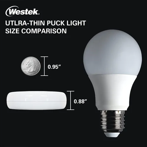 Vista 5 de Westek BL-PUTN-W6 - Luz de disco LED ultrafina - 6PK con baterías, color blanco