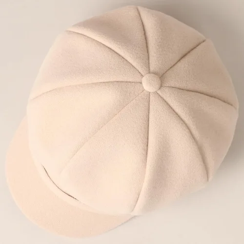 Vista 3 de MIRMARU Gorra clásica con visera para mujer, diseño de periódicos, con espalda elástica y cómoda Beige