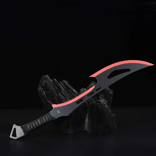 Vista 3 de Espada Ninja de acero inoxidable con vaina, cuchillo táctico de artes marciales para exteriores Rojo