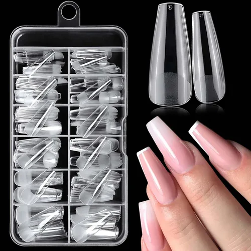 Vista 8 de 240 piezas de puntas de uñas de gel extra cortas de almendra, uñas postizas de almendra claras, XS, puntas de uñas cortas de almendra, uñas