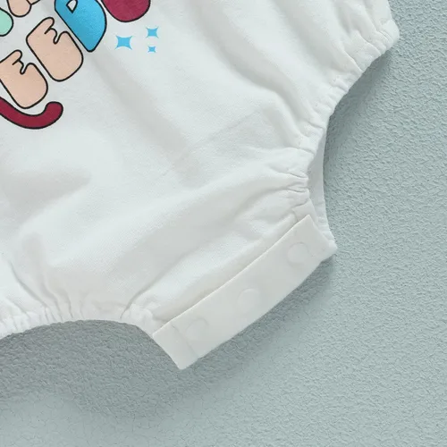 Vista 7 de Karuedoo Traje de bebé niño y niña del 4 de julio, camiseta de Estados Unidos, mameluco de gran tamaño, mameluco de manga corta, ropa patriótica