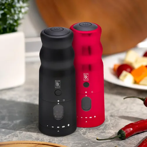 Vista 5 de Molinillo de pimienta BLACK RAIN, grosor ajustable, molinillo de pimienta recargable con luz LED, molinillo de pimienta profesional de grado pesado