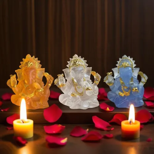 Vista 6 de Indian God Lord Ganesha Statue,Hindu Elephant Statue Ganpati Idol Buddha Sculptures,Hindu Gift,Home Temple Mandir Meditation Yoga Room Decor