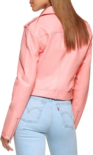 Vista 4 de Levi's Women's Faux Leather Belted Motorcycle Jacket (Standard & Plus Sizes)