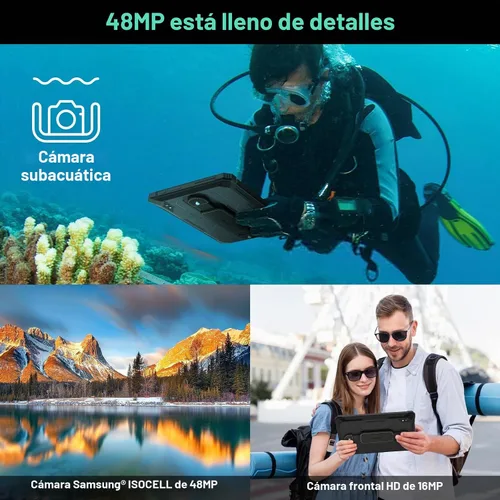 Vista 8 de Blackview Tablet resistente de 2.4k 10.36 pulgadas, Android 15 22000mAh Negro