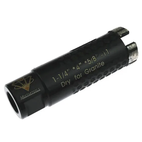 Vista 2 de Broca de núcleo seco de diamante soldada con láser de 1-1/4 "Broca de granito de 1 1/4 pulgadas para mármol, cuarzo, piedra dura