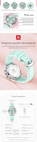 Vista 5 de OLEVS Relojes femeninos pequeños de diamantes de lujo - pulsera de acero inoxidable, vestido de negocios impermeable analógico luminoso fecha