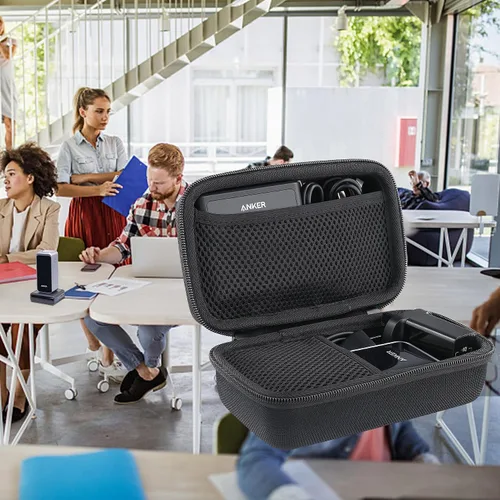 Vista 8 de Khanka - Funda rígida de viaje para base de carga Anker de 100 W + Anker Prime 12, color negro EVA Hard Shell, Mesh Pocket Accessory Storage
