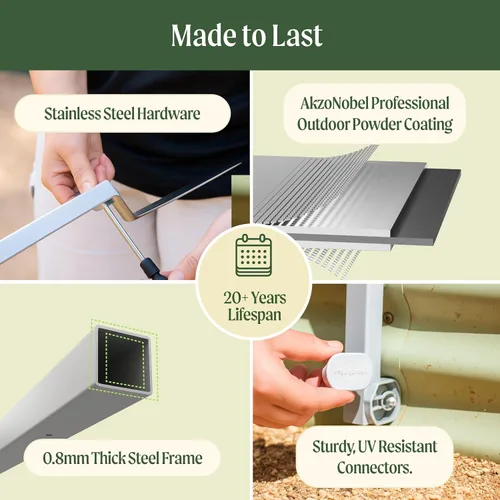 Vista 3 de Vego Garden Sistema modular de enrejado de pared, 8.0 pies de largo para camas de jardín de 2.0 x 8.0 pies (9 en 1), enrejado de jardín para plantas