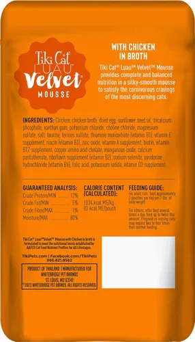 Vista 3 de Tiki Cat Velvet Mousse - Alimento húmedo sin granos con una textura suave para gatos adultos y gatitos