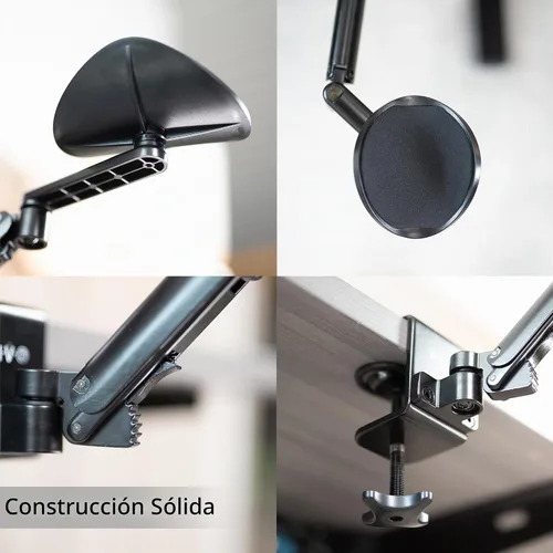 Vista 4 de VIVO Reposabrazos ajustable universal con abrazadera, cojín giratorio para codo de escritorio, soporte de brazo de plataforma de extensión sobre