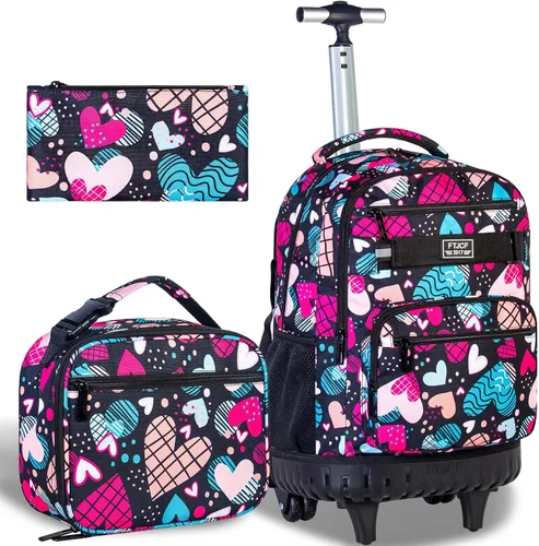 Vista 15 de Mochila con ruedas para niños, bolsa de libros con ruedas para hombres Azul