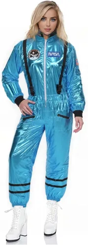 Vista 27 de GRAJTCIN Disfraz de astronauta para mujer, traje espacial brillante para Halloween, disfraz de astronauta