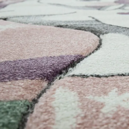 Vista 5 de Paco Home Alfombra infantil para habitación de los niños, unicornio dulce con cielo estrellado, tamaño: 2 pies 8 pulgadas x 4 pies 11 pulgadas, Rosa