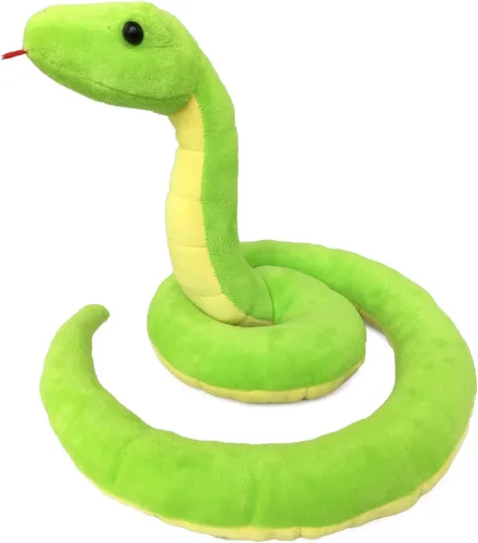 Vista 6 de Ice King Bear Peluche de serpiente verde realista - Juguete de peluche (de pie)