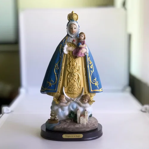 Vista 3 de Estatua de Nuestra Señora de Regla, resina finamente detallada, figura de 12 pulgadas de alto #VM-77384
